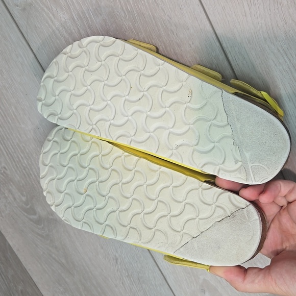 Birkenstock Women Milano Bright Yellow Sandals Leather Shoes Sz 37/6 Narrow - Picture 9 of 11